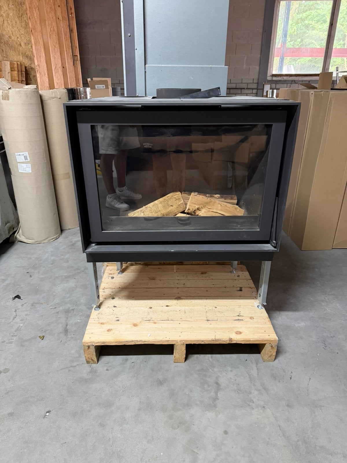 Barbas universal 6 80 inbouw houtkachel, Ophalen, Gebruikt, Houtkachel, Inbouw