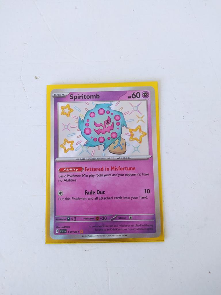 Shiny Spiritomb Paldean Fates 158/091, Ophalen, Zo goed als nieuw, Losse kaart