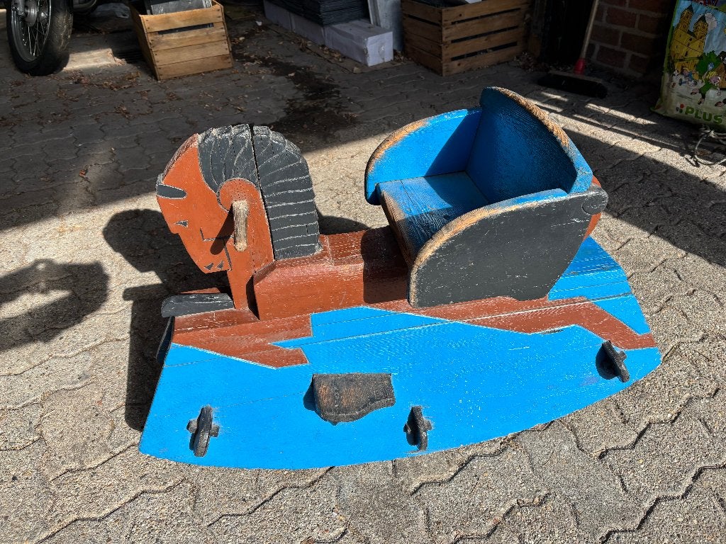 Vintage houten hobbelpaard, Kinderen en Baby's, Speelgoed | Houten speelgoed, Ophalen, Gebruikt, Rij- of Hobbelspeelgoed
