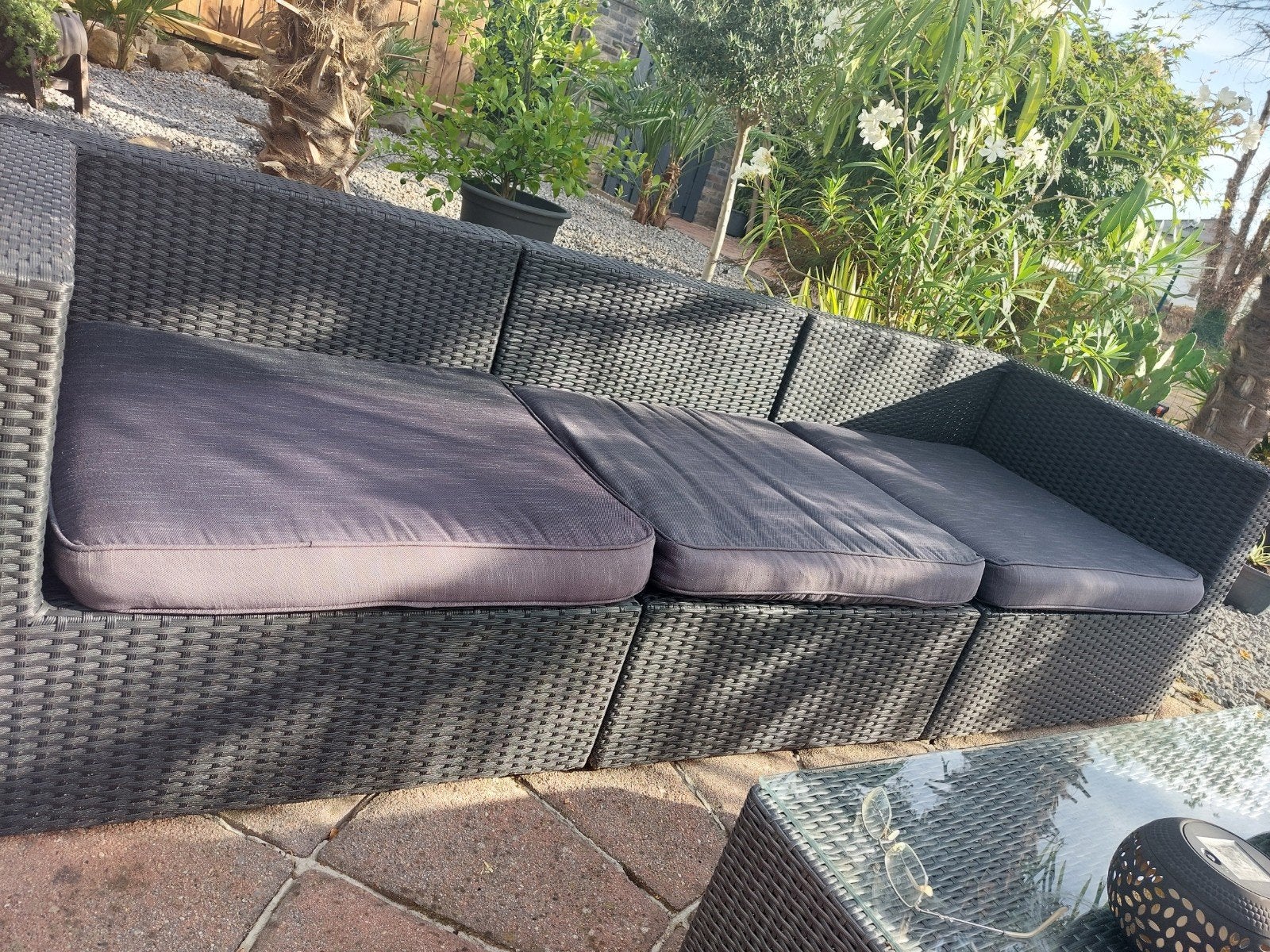 Comfortabele Loungebank met Kussens, Tuin en Terras, Ophalen, Zo goed als nieuw, Bank