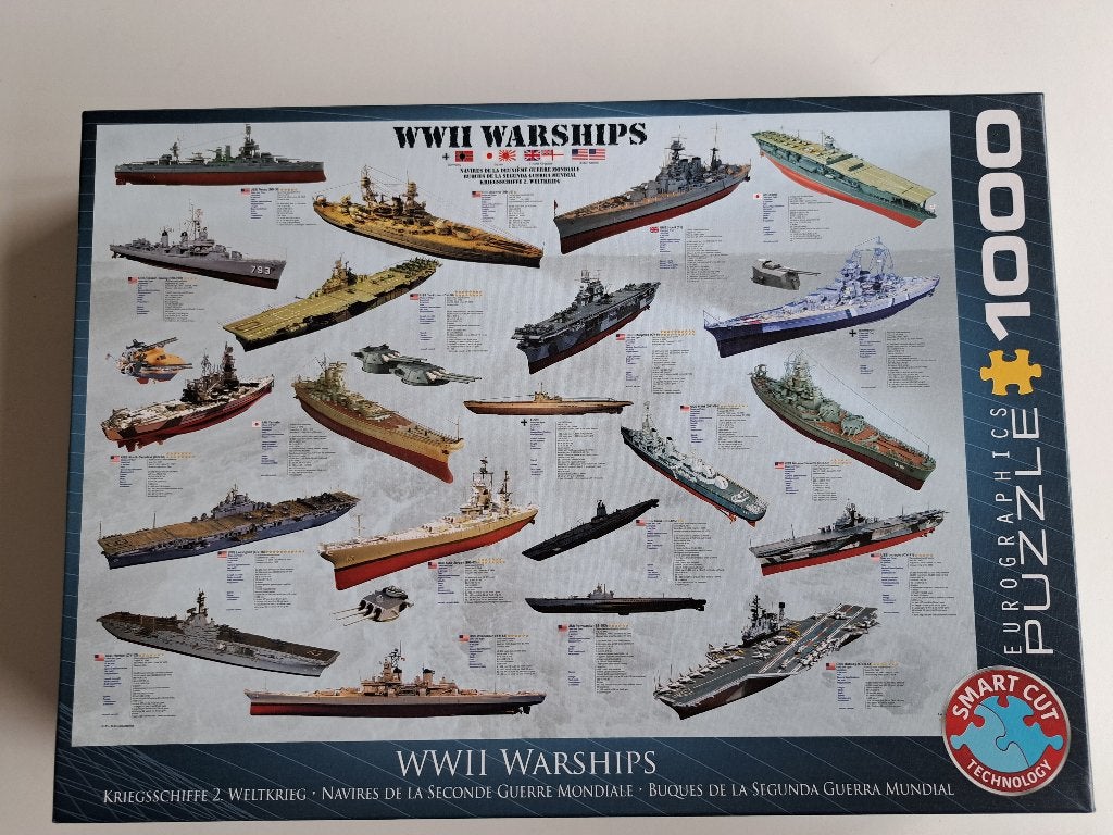 Eurographics WWII Warships puzzel, Ophalen of Verzenden, 500 t/m 1500 stukjes, Zo goed als nieuw, Legpuzzel