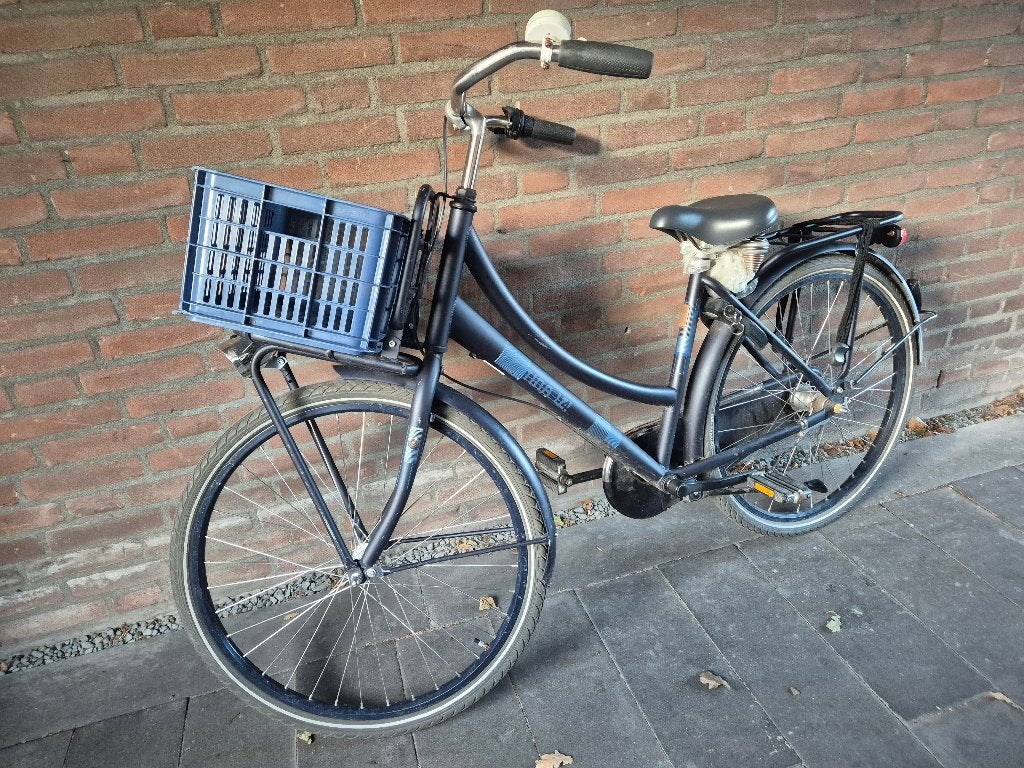 Blauwe cortina kinderfiets 26inch, Fietsen en Brommers, Fietsen | Kinderfietsjes, Ophalen, Gebruikt, Cortina, Terugtraprem