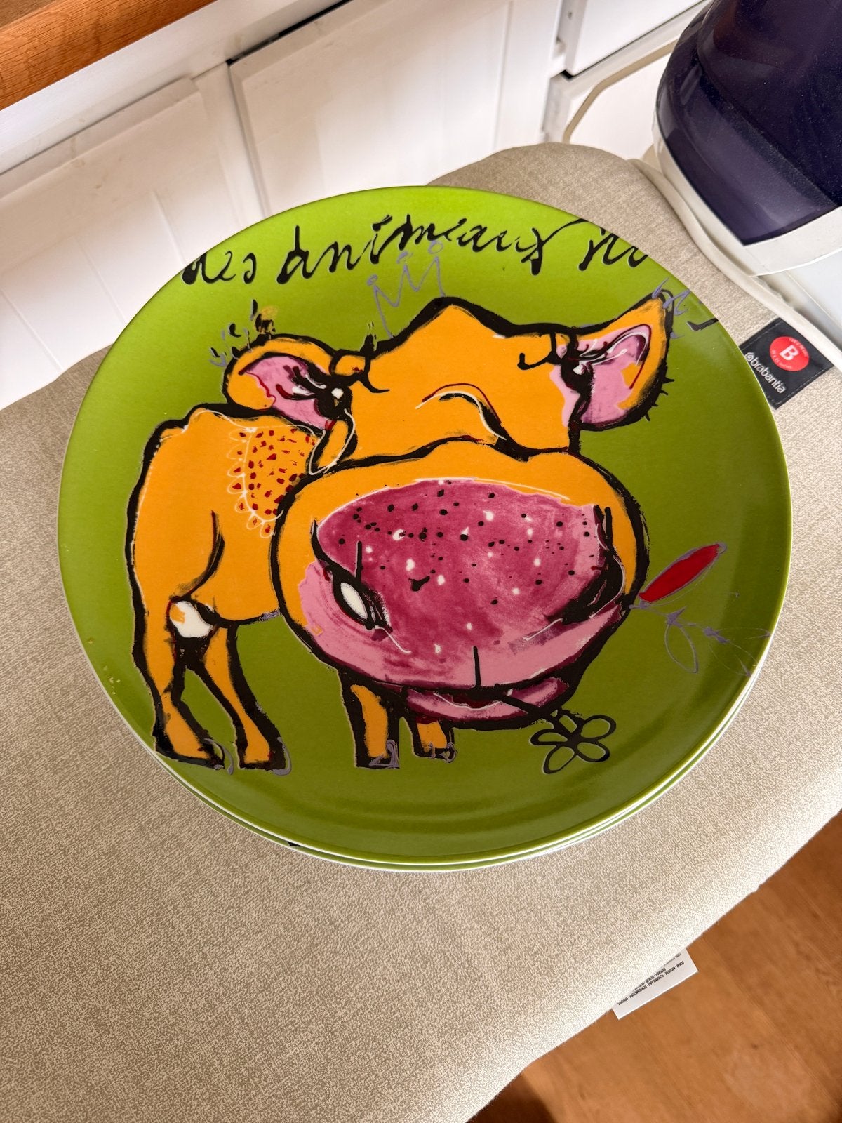Set van 4 "La Vache Royal" borden - Proeven van Kunst, Ophalen of Verzenden