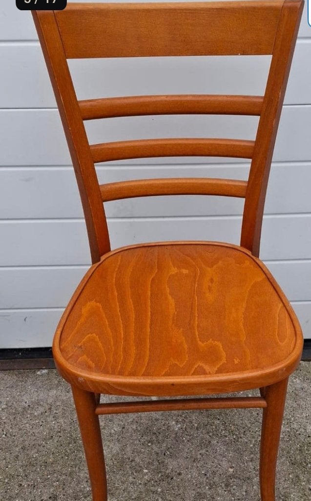 Vintage cafe stoelen 6 stuks 10.00, Ophalen, Gebruikt, Bruin, Vijf, Zes of meer stoelen