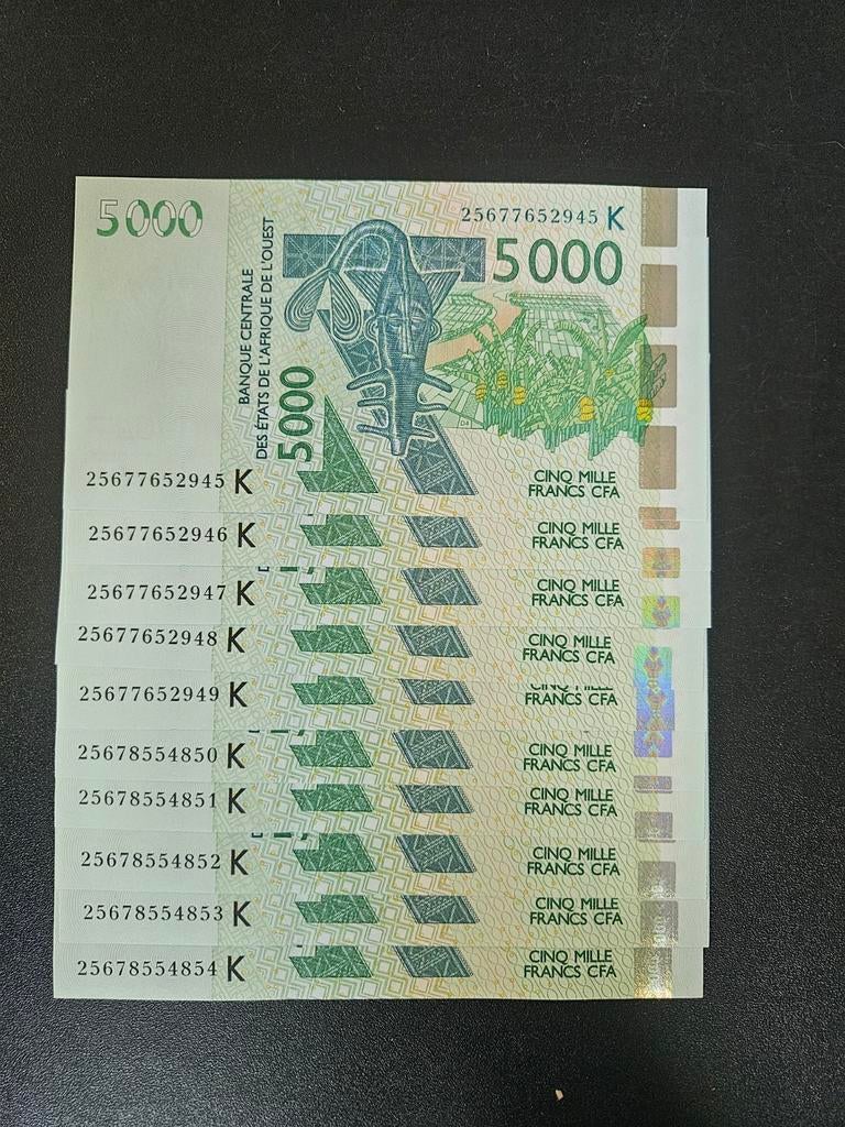 W.A.S. Senegal pick 717K not listed UNC 10 opvolgende nrs, Ophalen of Verzenden, Overige landen, Los biljet