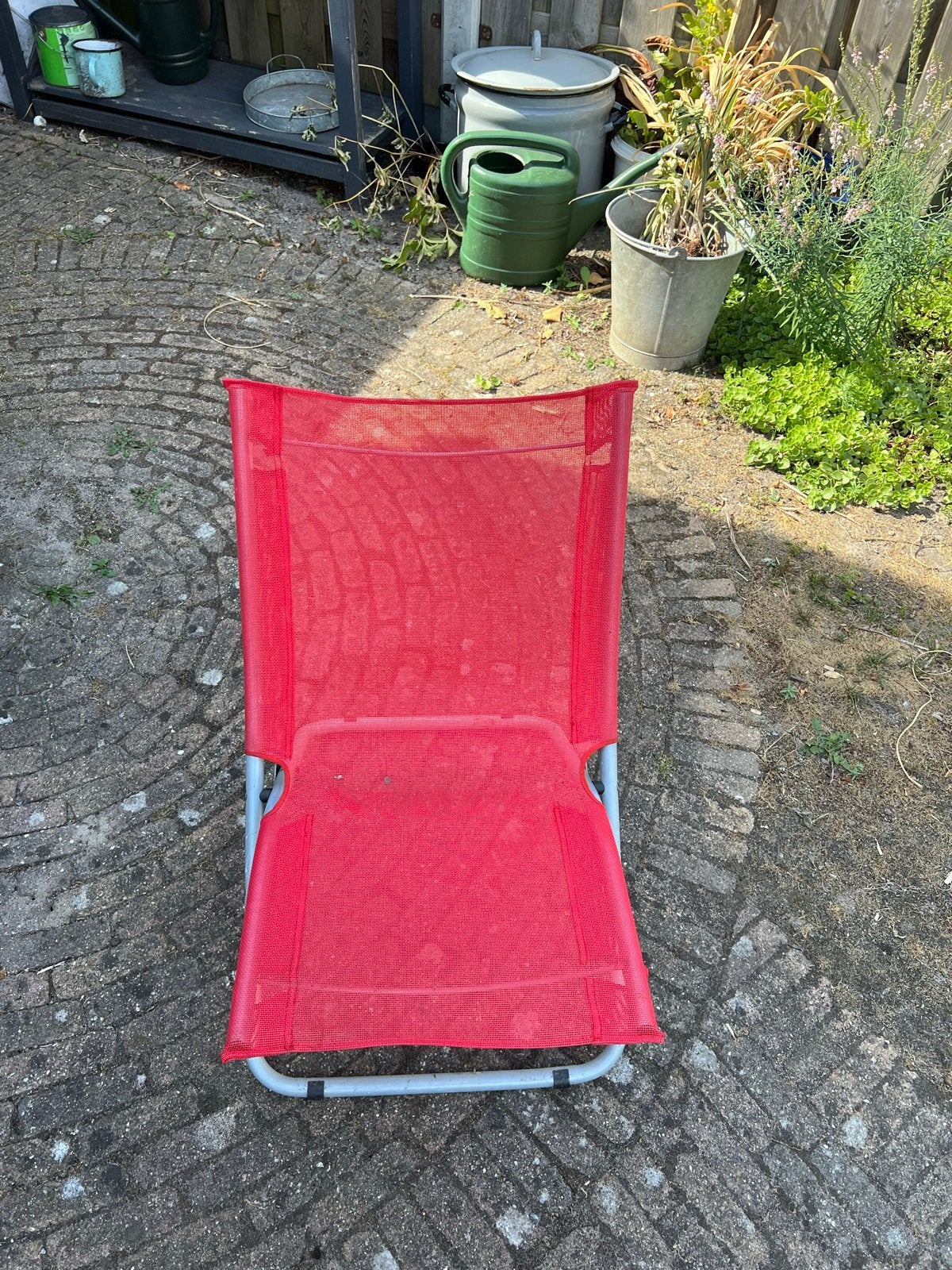 ANWB strandstoel / visstoeltje - Rood, Tuin en Terras, Ophalen