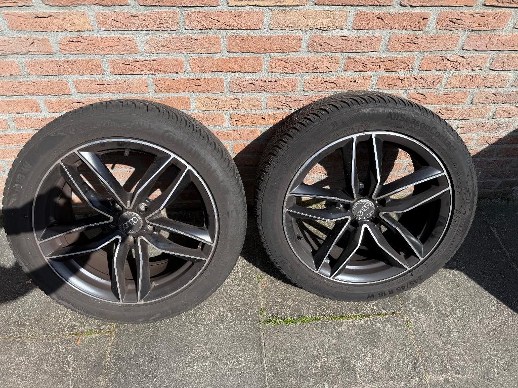 RS-velgen Audi A6 (C7) + all season banden, Ophalen, 18 inch, Banden en Velgen, All Season