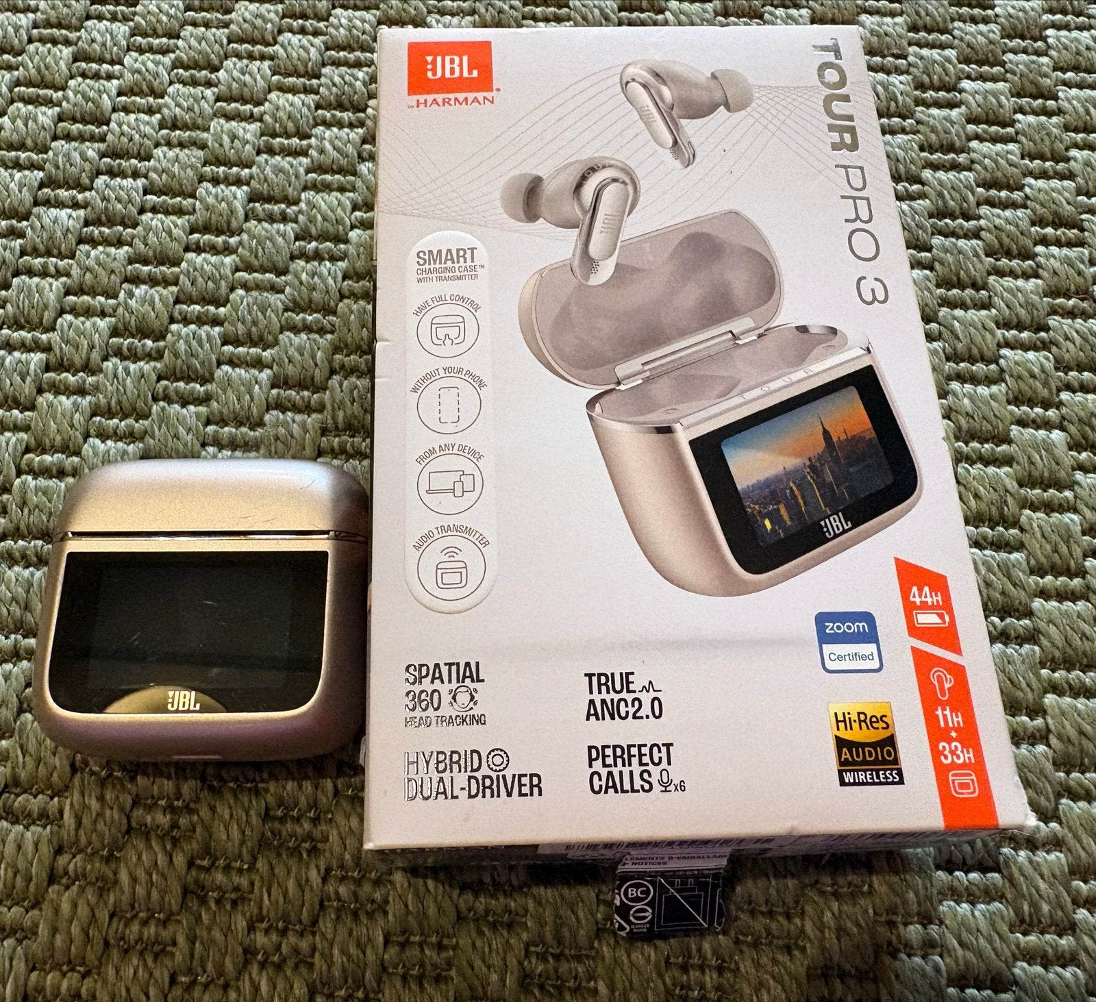 JBL Tour Pro 3 earbuds, Audio, Tv en Foto, In-ear, Goud, JBL, Bluetooth