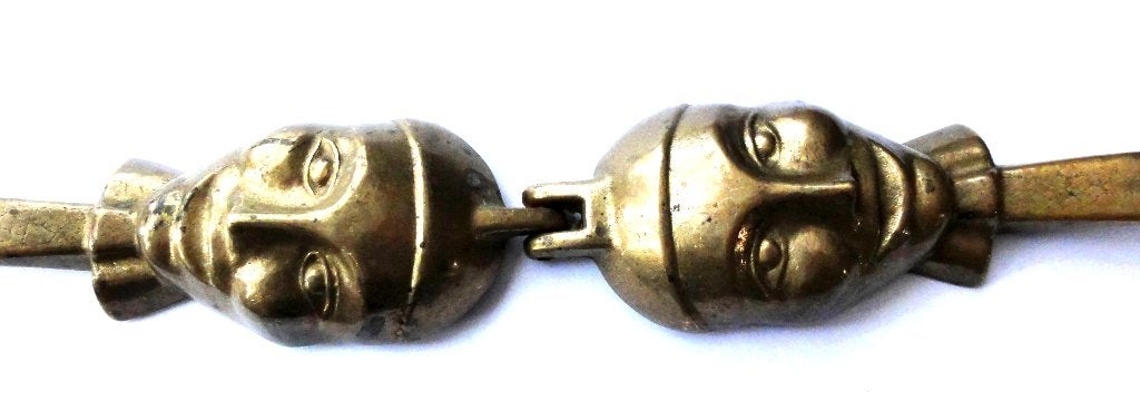 Prachtige antieke zware bronzen Notenkraker met gezicht, Antiek en Kunst, Ophalen
