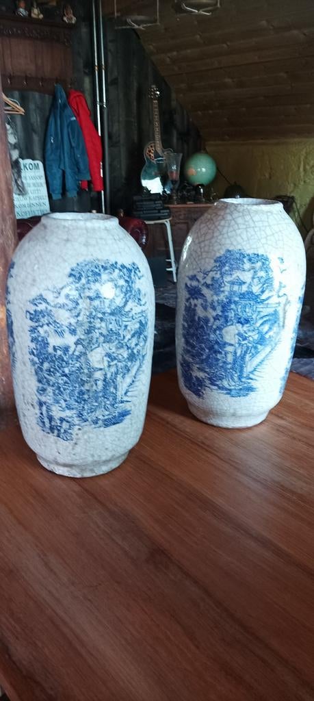 Stenen kruiken met Chinese afbeelding, Ophalen of Verzenden, Overige kleuren, Aardewerk of Porselein, Minder dan 50 cm