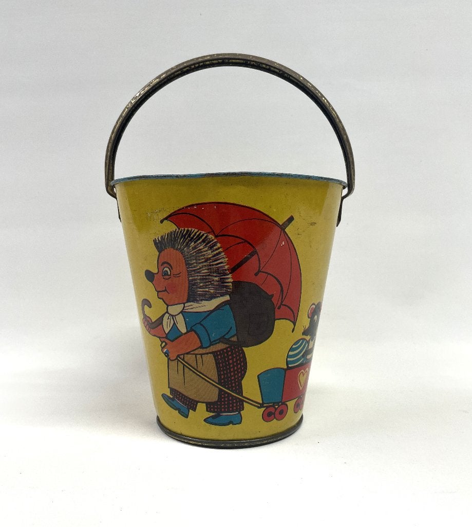 blikken speelgoed zandemmertje met hengsel jaren '60 vintage, Ophalen of Verzenden, Gebruikt