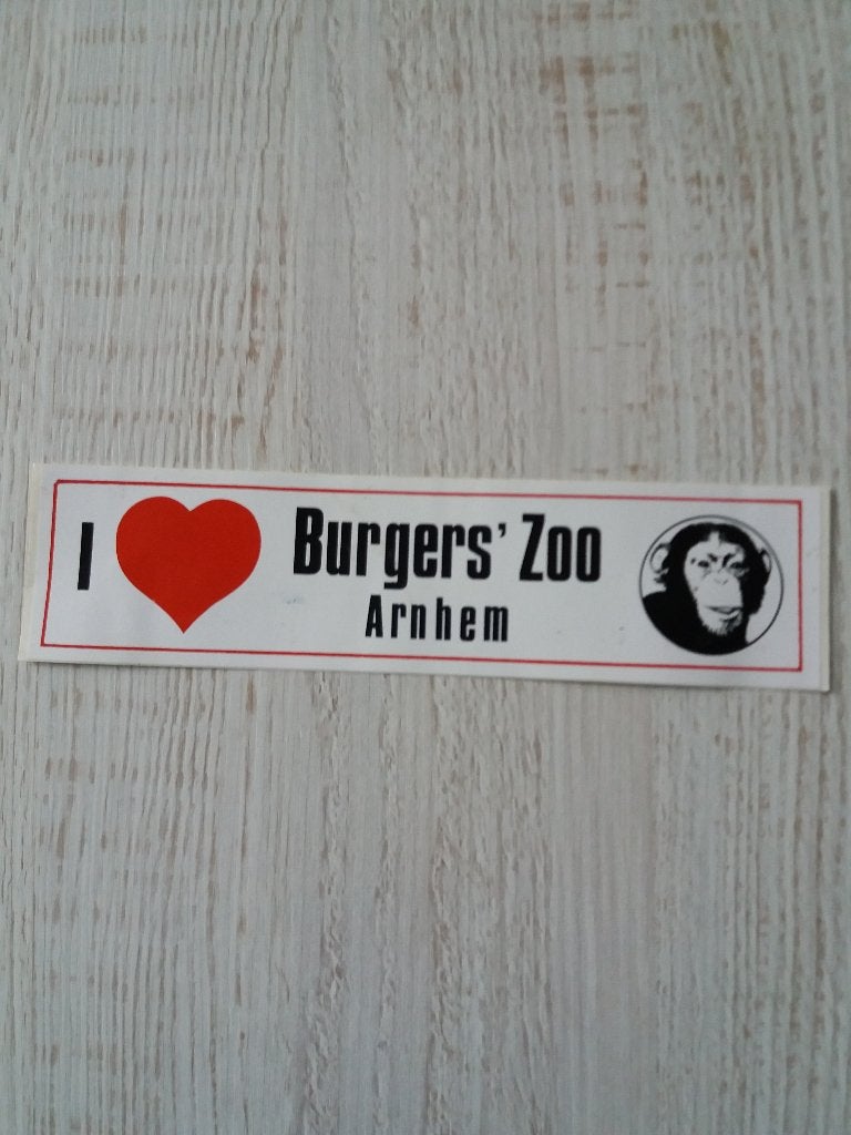 sticker I LOVE Burgers Zoo te Arnhem, Ophalen of Verzenden, Zo goed als nieuw, Bedrijf of Vereniging