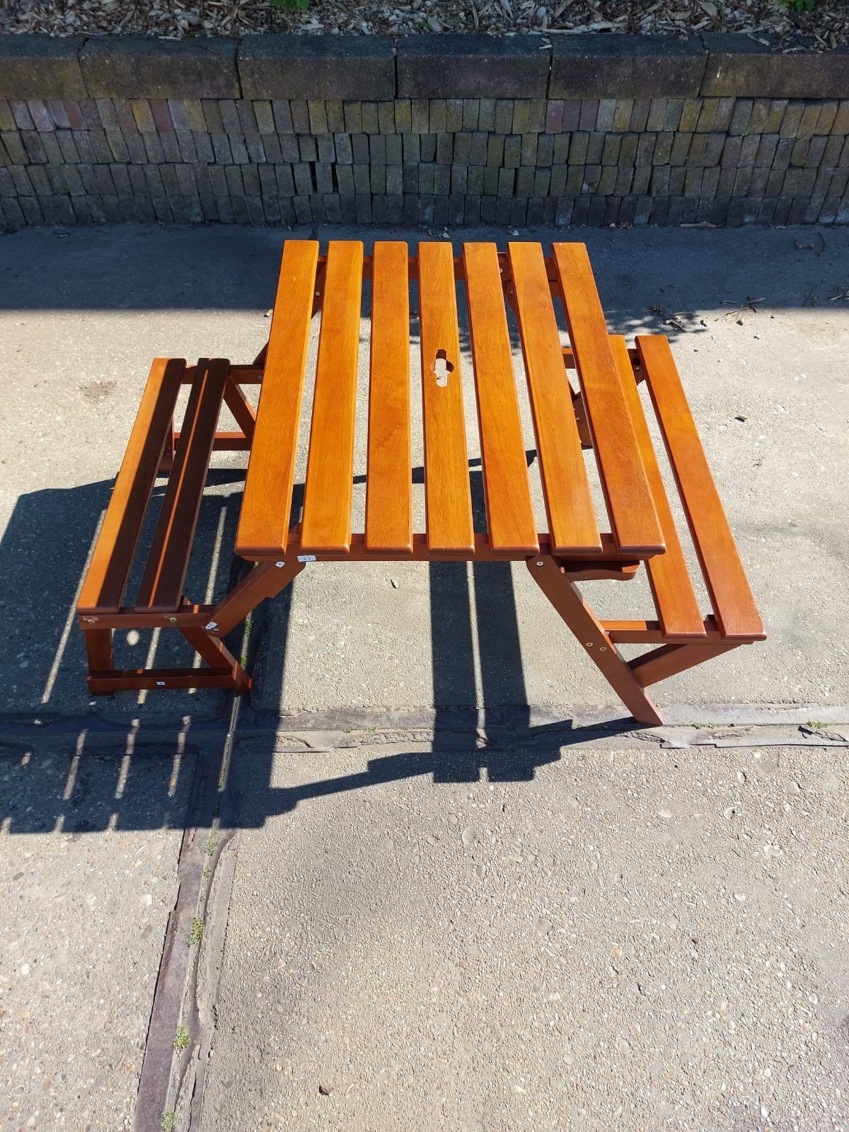 Nieuwe houten kinder picknicktafel en bankje, Ophalen, Nieuw, Rechthoekig, Hout