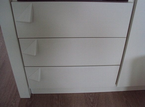 8 nwe massief houten design driehoek handgreepjes voor kast, Ophalen of Verzenden, Nieuw, Overige materialen, Overige typen