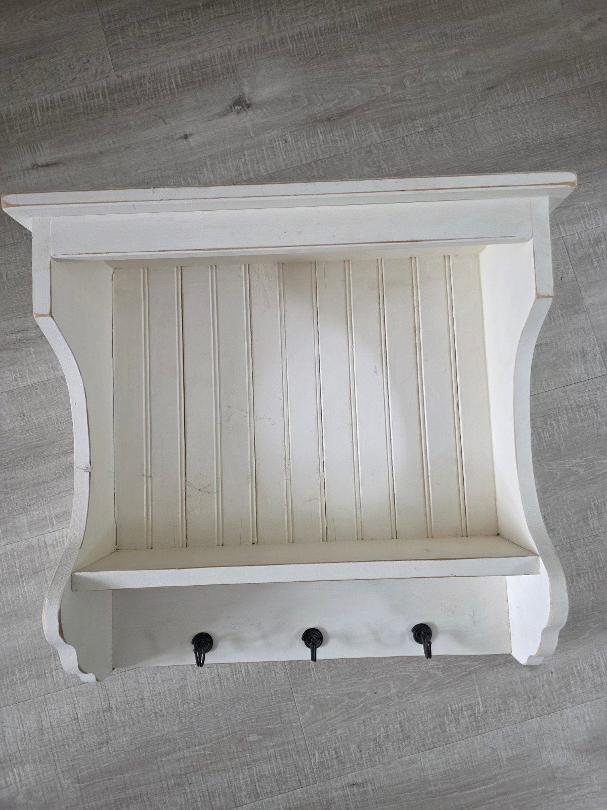 Landelijk Brocante Vintage Hangrekje met Haken, Ophalen