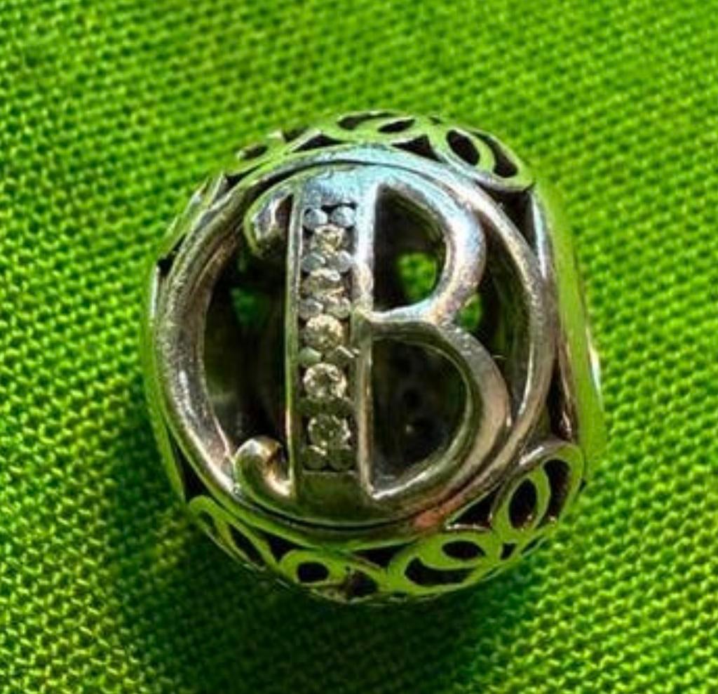 Origineel Pandora bedel letter B, Pandora, Ophalen of Verzenden, Zo goed als nieuw, 1 bedel