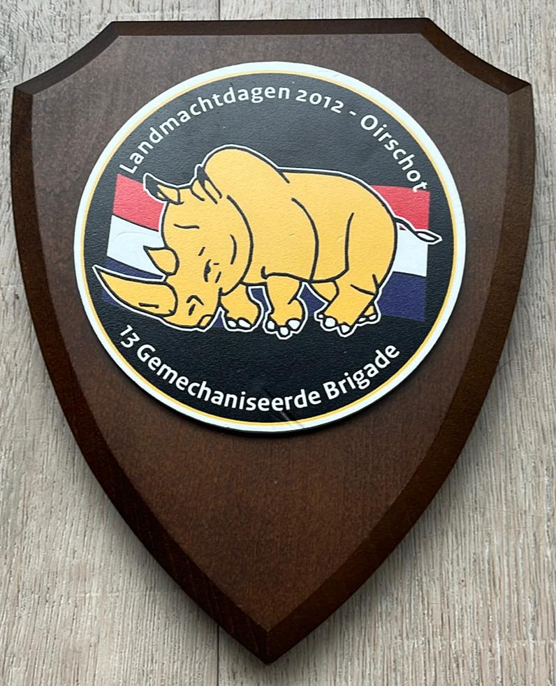 KL schildje landmachtdagen 13 gemechaniseerde brigade., Verzenden, Landmacht, Nederland, Embleem of Badge