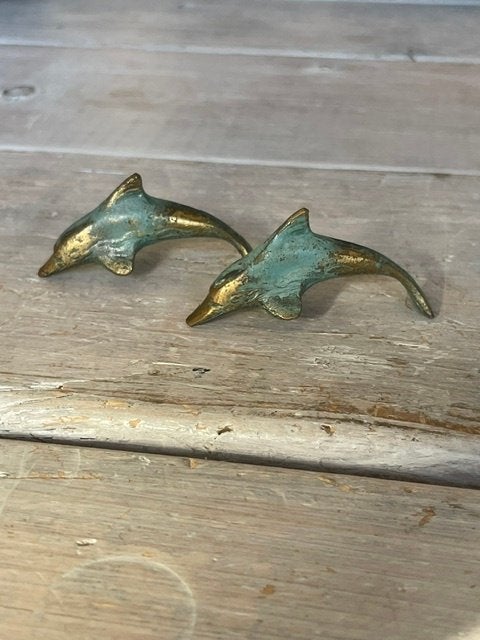 2 x miniatuur minoische dolfijn Kreta Knossos. Brons, Ophalen, Brons