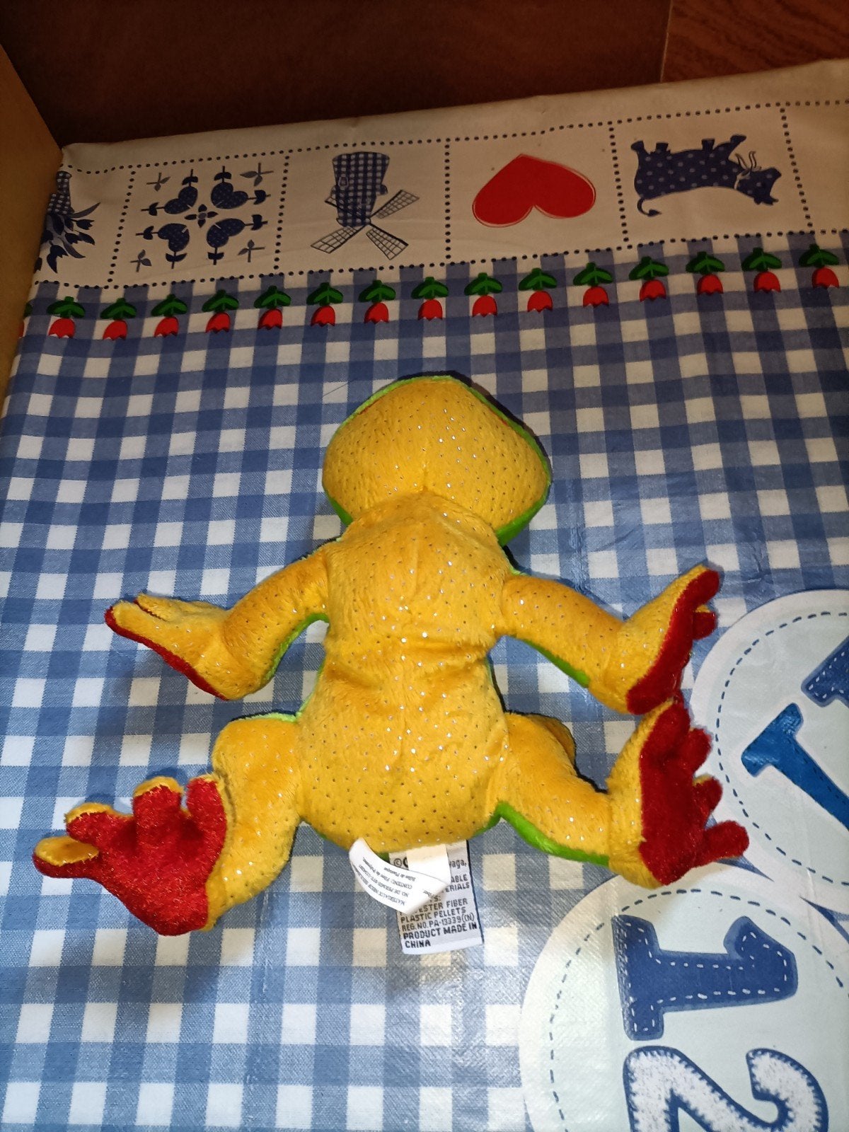 Ganz kikker knuffel groen en geel 17 cm groot, Ophalen of Verzenden, Zo goed als nieuw