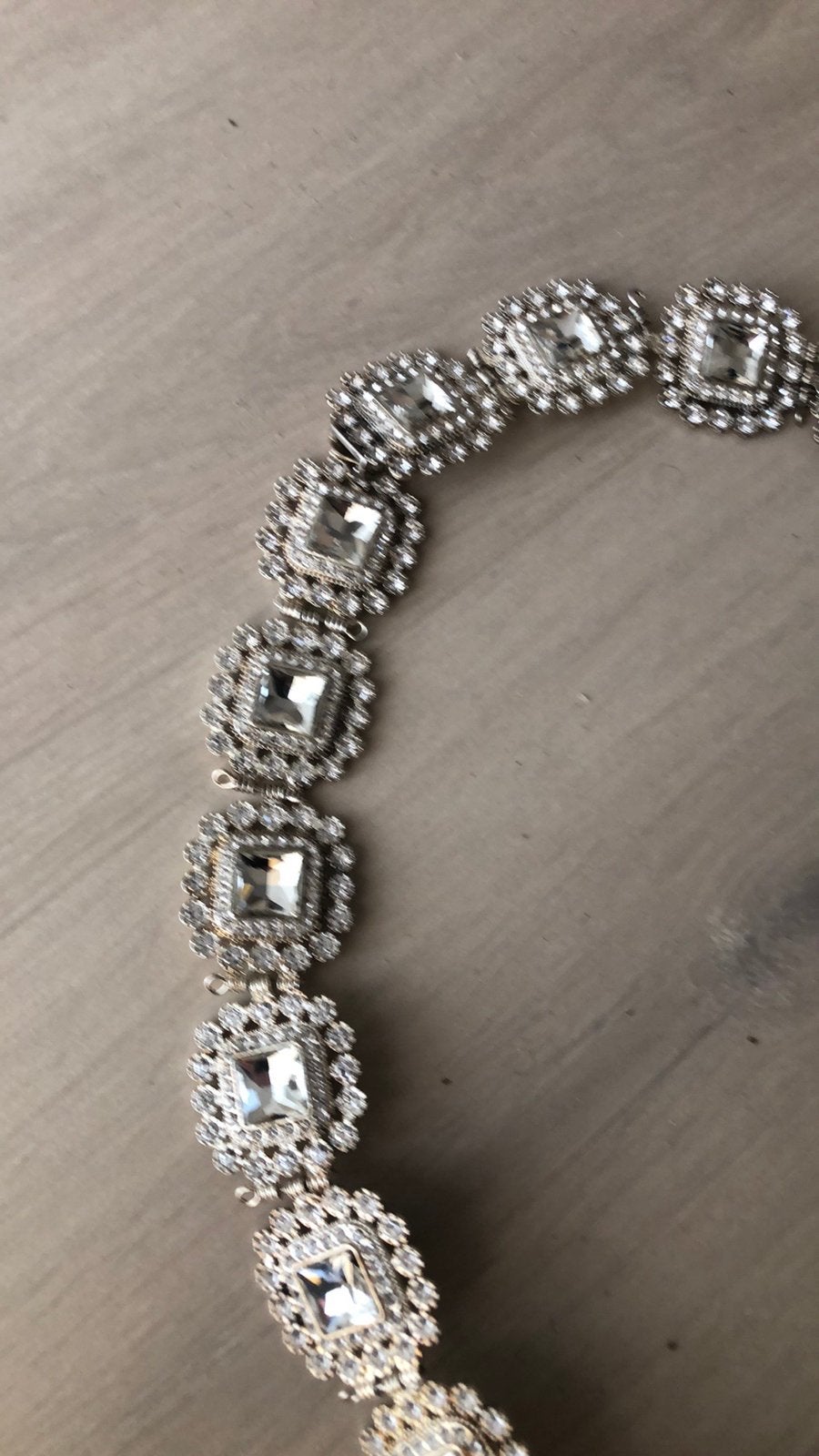Zilveren diamanten riem, Kleding | Dames, Riemen en Ceinturen, Ophalen of Verzenden, Zo goed als nieuw, Overige kleuren, 100 cm of meer
