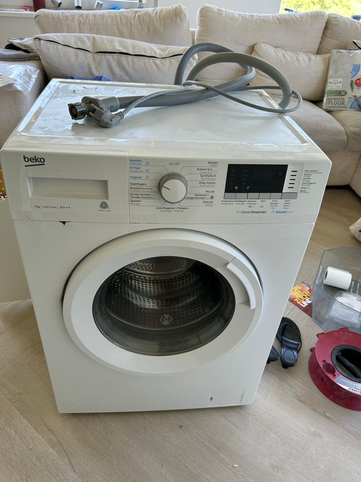 Beko Wasmachine 7kg 1400 toeren A+++ ProSmartInverter, Ophalen, Gebruikt, 1200 tot 1600 toeren, 6 tot 8 kg