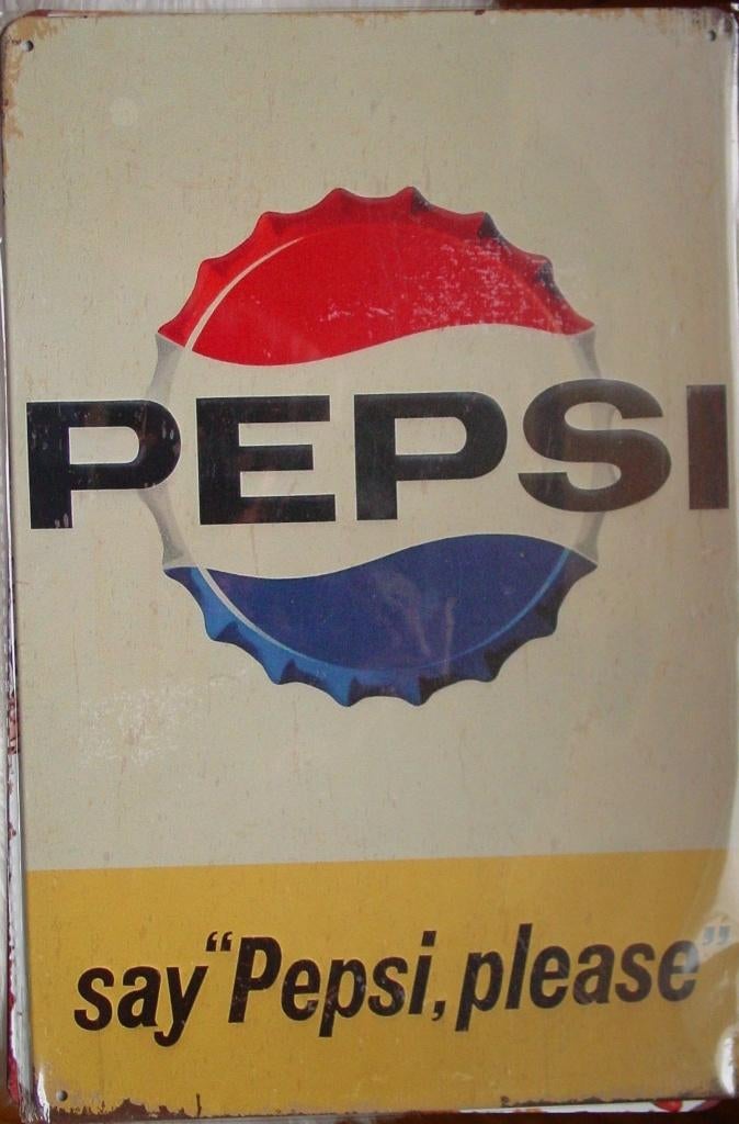 PEPSI COLA REKLAME -METAAL-, Verzamelen, Merken en Reclamevoorwerpen, Ophalen of Verzenden, Gebruikt, Reclamebord
