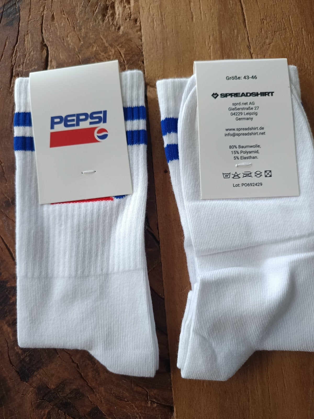 Pepsi Tennnissokken maat 43-46 - Collectors item, Pepsi, Wit, Ophalen of Verzenden, Nieuw