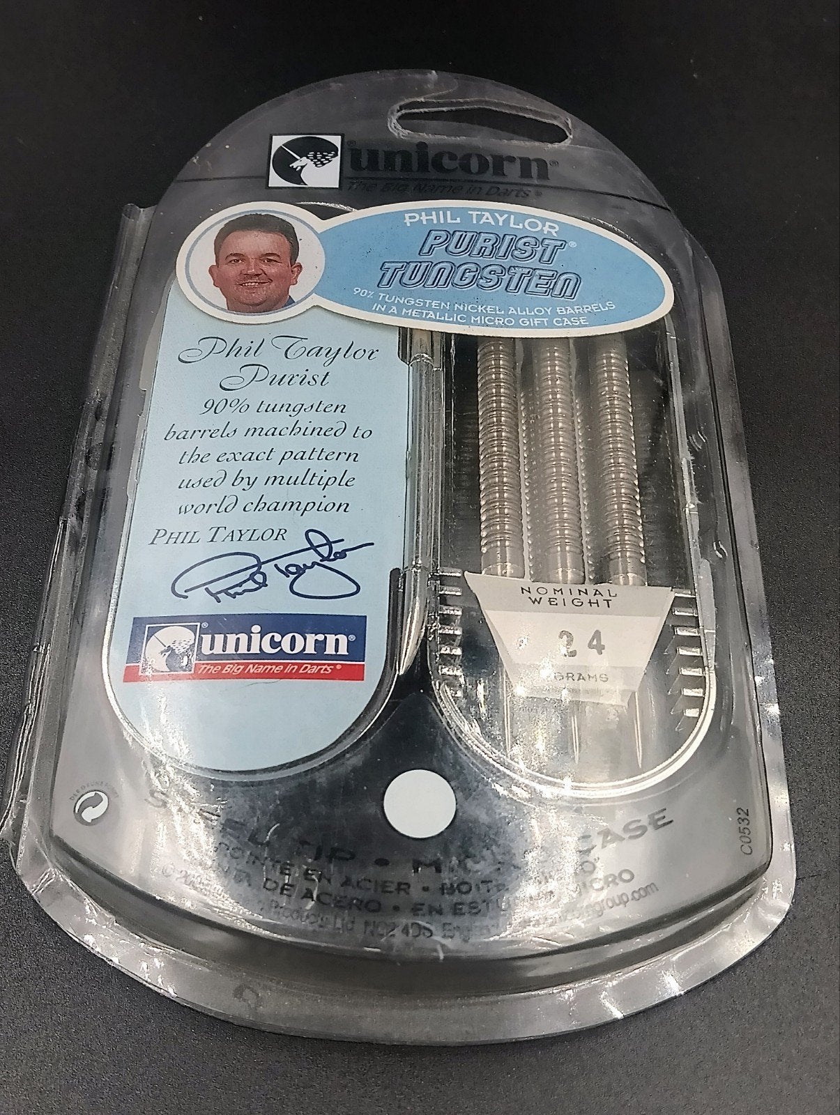 Unicorn Phil Taylor Purist Darts - 24 gram, Verzenden, Gebruikt, Pijlen