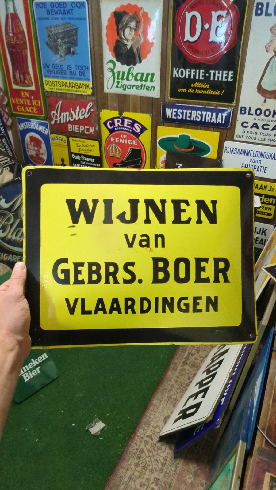 emaille reclamebord te koop/ruil, Ophalen of Verzenden, Gebruikt, Reclamebord