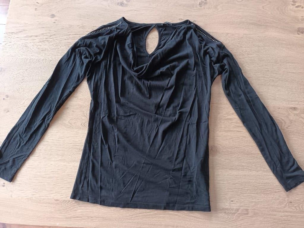 Dept zwarte top zwart shirt met lange mouwen maat L, Zwart, Maat 42/44 (L), Ophalen of Verzenden, Zo goed als nieuw