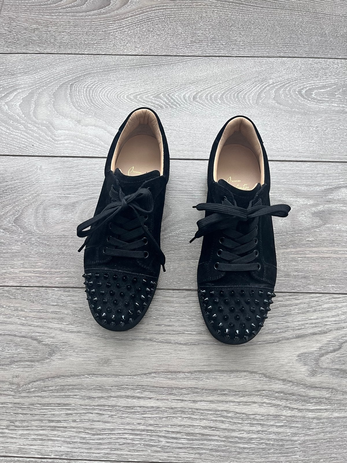 Christian Louboutin Louis Junior Spikes sneakers, Verzenden, Zwart, Sneakers of Gympen, Zo goed als nieuw