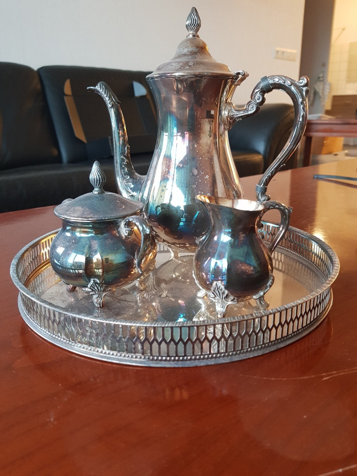 Prachtig vintage koffie- of theeservies van "Viners", verzil, Ophalen of Verzenden