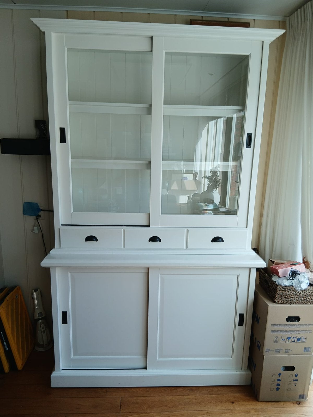 Landelijke witte buffetkast Pronto Wonen, Ophalen, Gebruikt, 100 tot 150 cm, 200 cm of meer