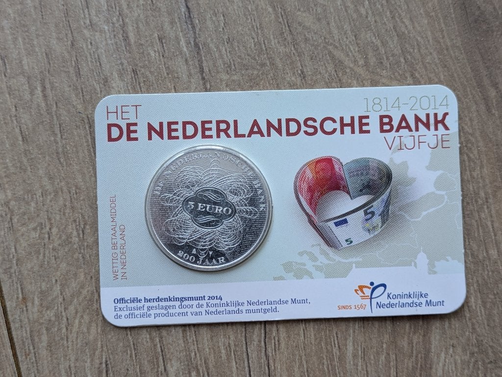 Het De Nederlandsche Bank Vijfje, Postzegels en Munten, Munten | Nederland, Ophalen, Koningin Beatrix, Zilver, Euro's