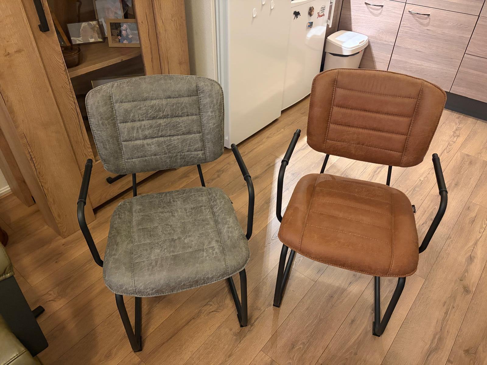 Eetkamer stoelen te koop, Ophalen, Gebruikt, Leer, Vier