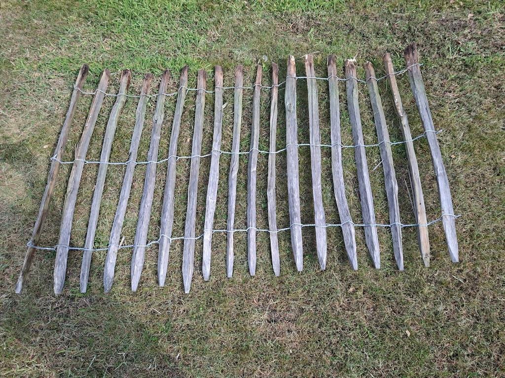 Kastanje hekwerk met 3 palen, Tuin en Terras, Tuinhekken en Hekwerk, Ophalen, Hout