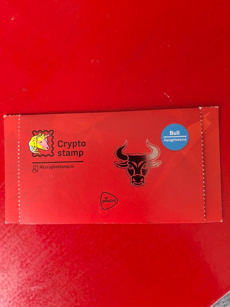 Crypto stamp Bull Aangetekend PostNL, Ophalen of Verzenden