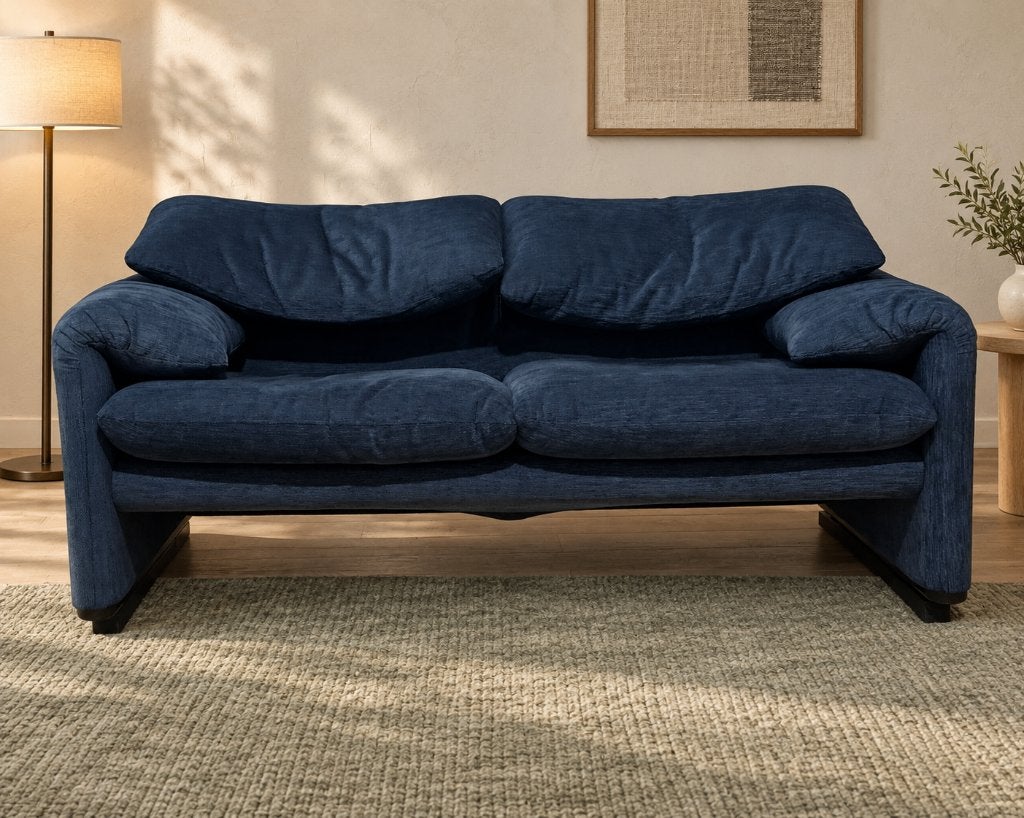 ZGAN Cassina Maralunga 2-Zits + GARANTIE, 150 tot 200 cm, 75 tot 100 cm, Rechte bank, Stof