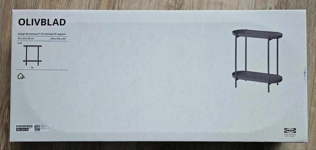 Nieuwe Ikea Olivblad plantentafel, bijzettafel, donkergrijs, Ophalen, 50 tot 100 cm, Nieuw, Metaal