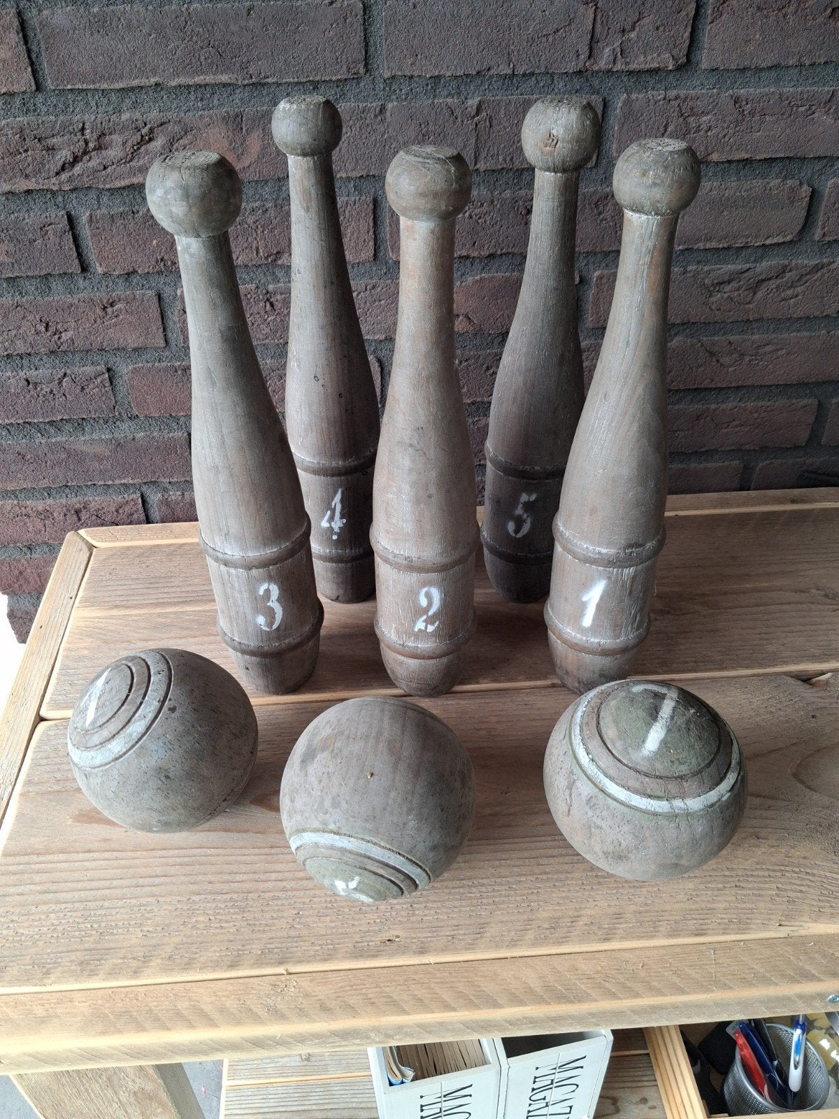 decoratief houten bowlingset, Ophalen of Verzenden