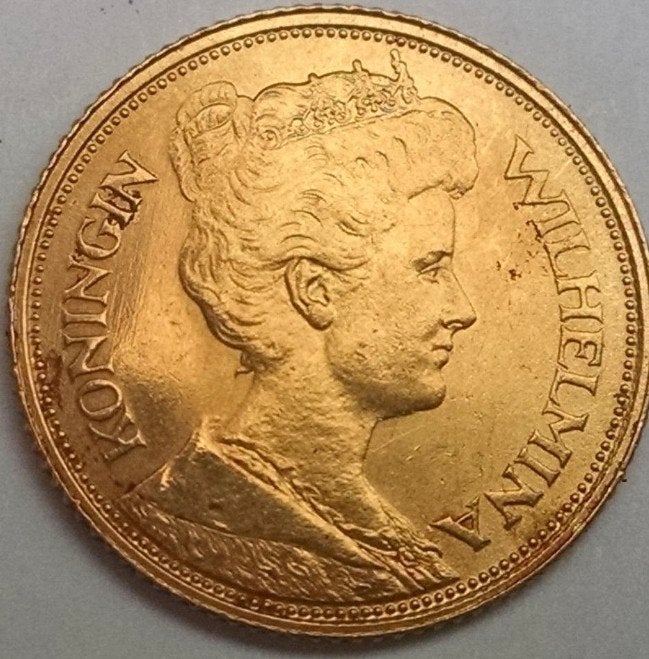 Gouden 5 Gulden Munt Koningin Wilhelmina 1912, Postzegels en Munten, Munten | Nederland, 5 gulden, Koningin Wilhelmina, Losse munt