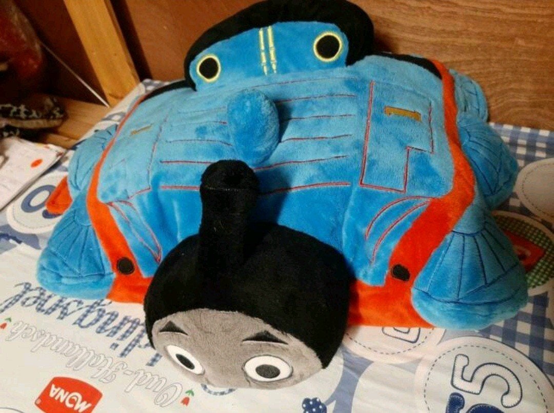 Thomas de trein pillow pet kussen 52 cm, Ophalen of Verzenden