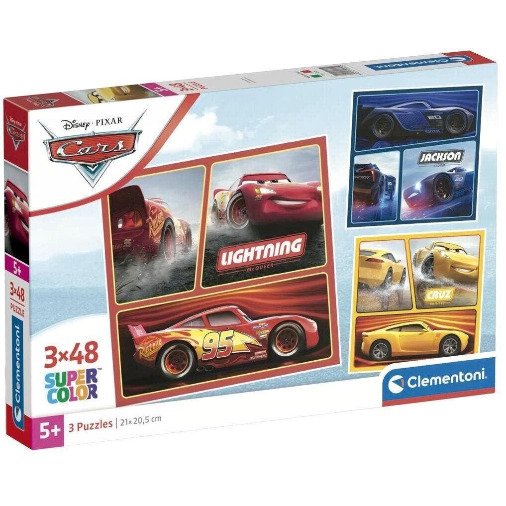 Disney Cars 3 in 1 Puzzel - 3 x 48 st - Clementoni Legpuzzel, Ophalen of Verzenden, 10 tot 50 stukjes, Nieuw, 4 tot 6 jaar