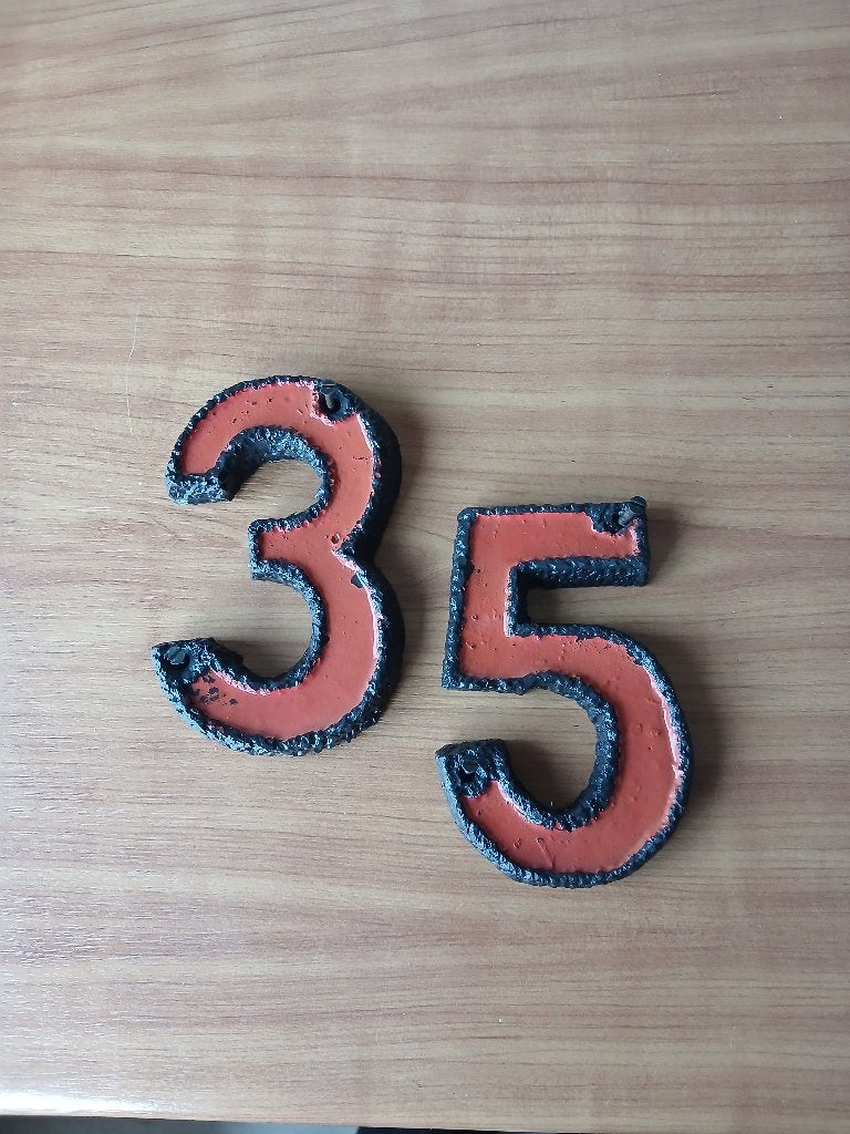 huisnummers landelijk 3 en 5, Gebruikt, Ophalen of Verzenden, Landelijk, Metaal