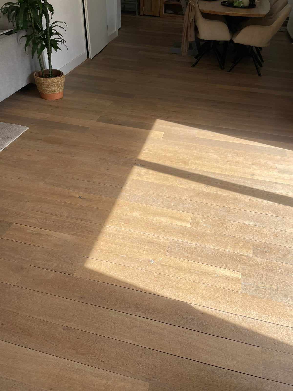 Massief eiken houten vloer 45m2, Doe-het-zelf en Verbouw, Ophalen, Gebruikt, 50 tot 150 cm, Vloerdelen of -planken