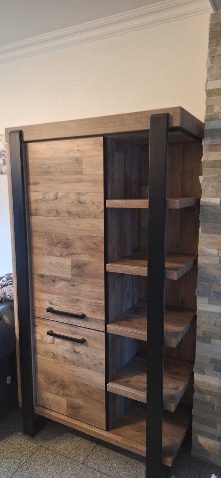 Moderne grote kast met planken en lades, Overige houtsoorten, Met plank(en), 100 tot 150 cm, Nieuw