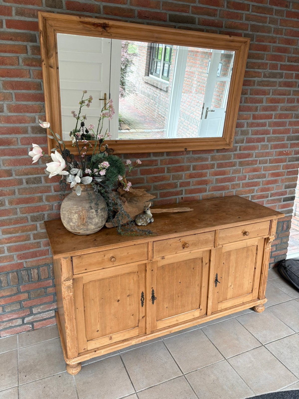 Dressoir met spiegel, Huis en Inrichting, Ophalen, Zo goed als nieuw, 50 tot 75 cm, 150 tot 200 cm