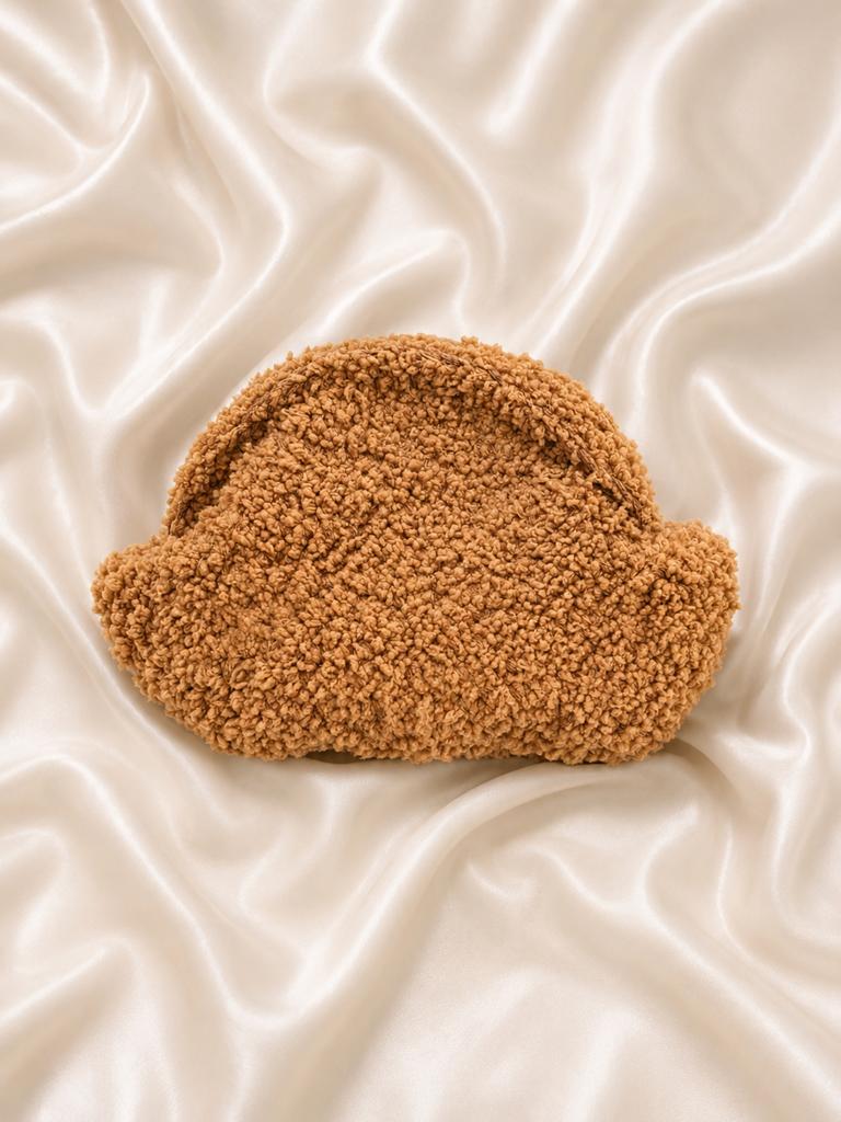 Trendy teddy handtas – handgehaakt, Ophalen of Verzenden, Zo goed als nieuw, Bruin