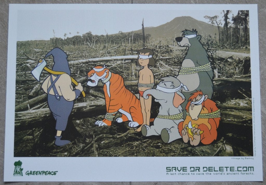 Greenpeace. Poster. Banksy - Save or deleate, Ophalen, A1 t/m A3, Film en Tv