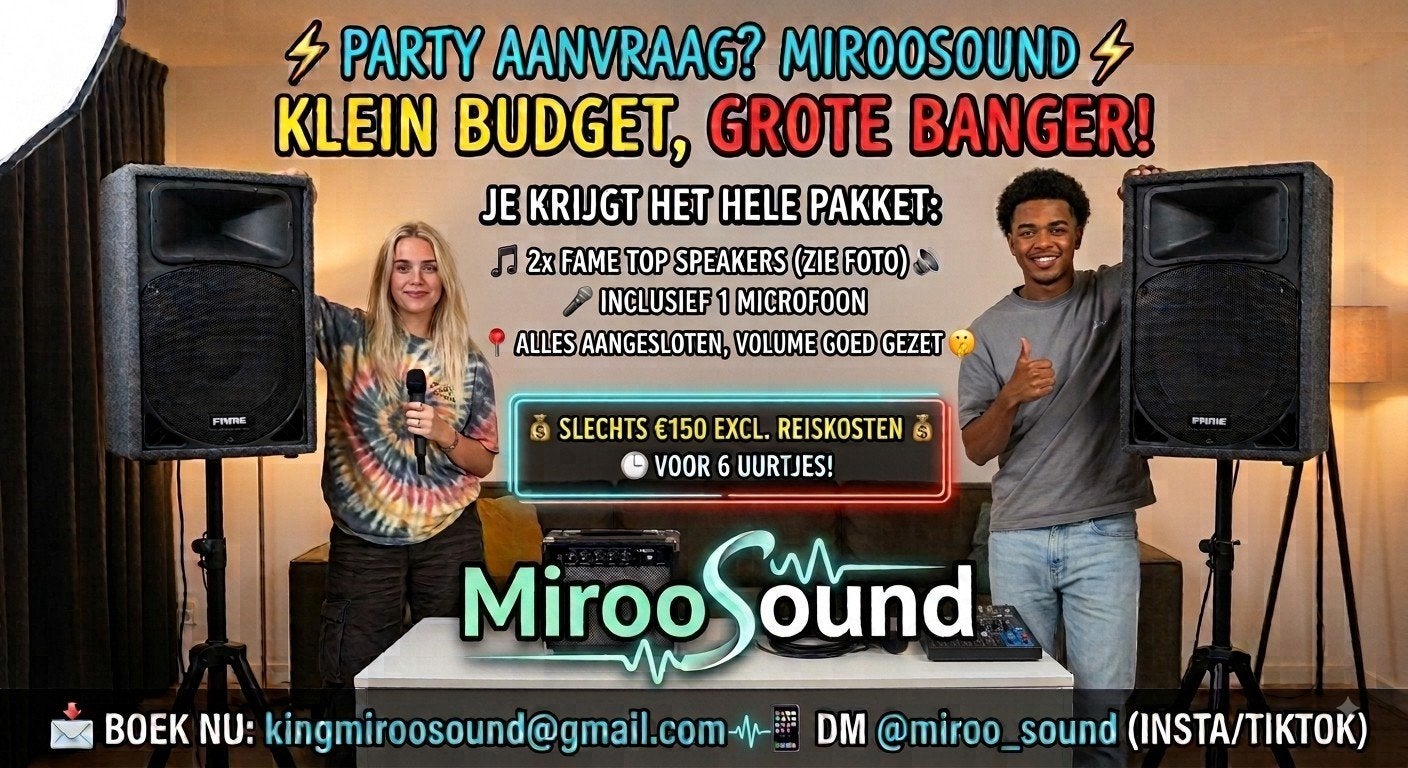 Miroosound Party Pakket: Speakers & Microfoon te huur, Ophalen of Verzenden, Gebruikt, Luidspreker(s)